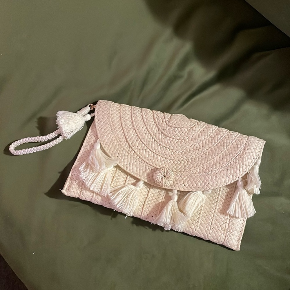 Raffia and Tassell clutch from Target
